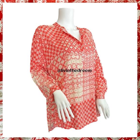 #T139 John Eshaya JET Long Sleeve Printed 3/4 Sleeve Shirt $149 - Picture 8 of 10